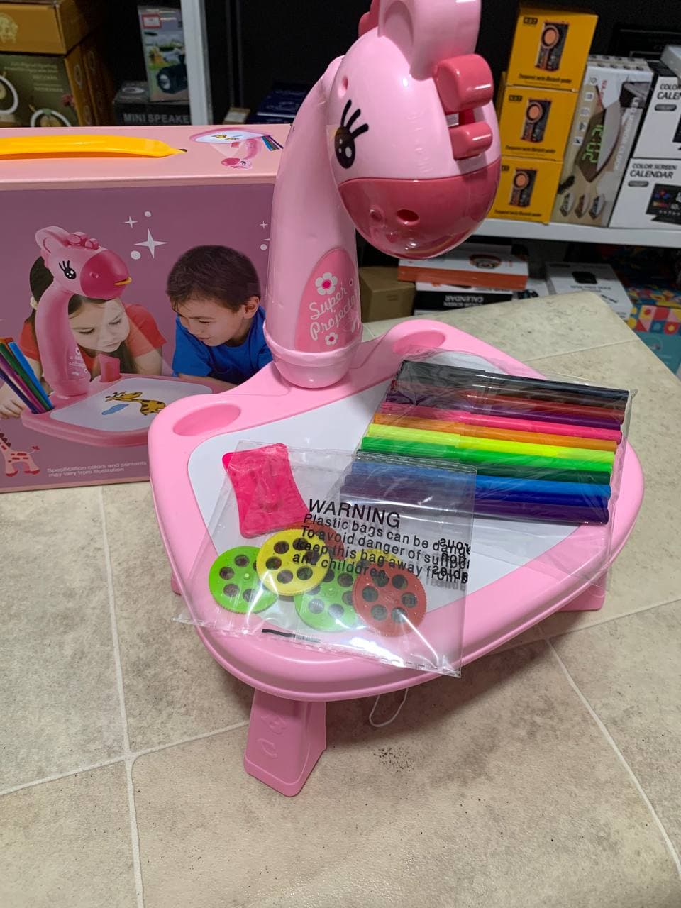 Projecteur à LED pour Enfant avec Table de Dessin Artistique