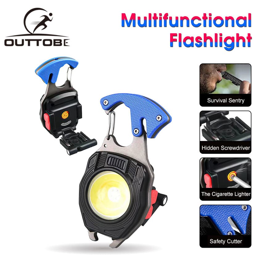 lampe de poche multifonctionnelle étanche Rechargeable à LED en alliage d'aluminium
