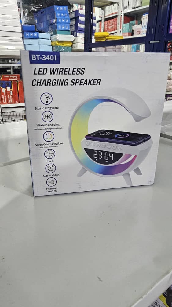 Réveil et Haut-parleur Bluetooth RGB intelligente type Big G Wireless Charger V3  -  BT-3401