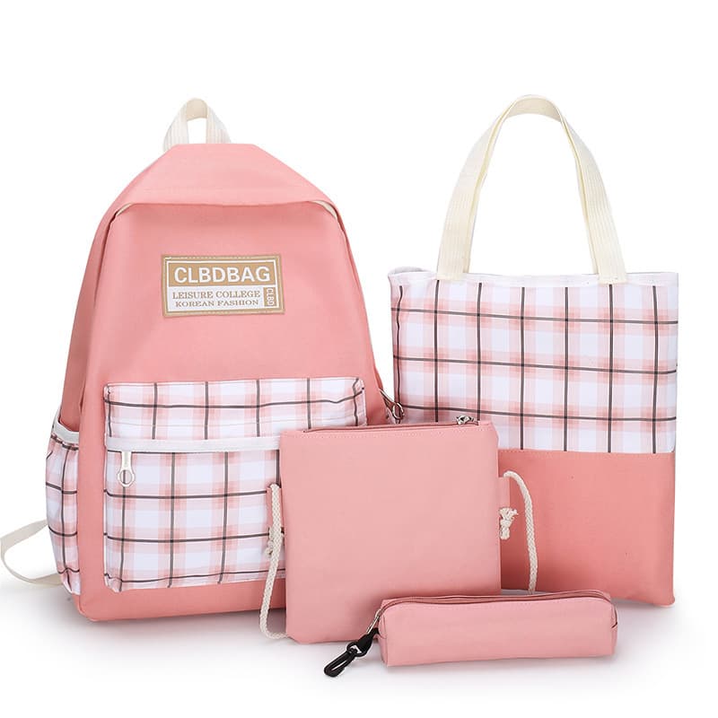 Ensemble scolaire CLBD Bag 4 en 1 sac à dos, sac, trousse , trousse à crayons - Rose