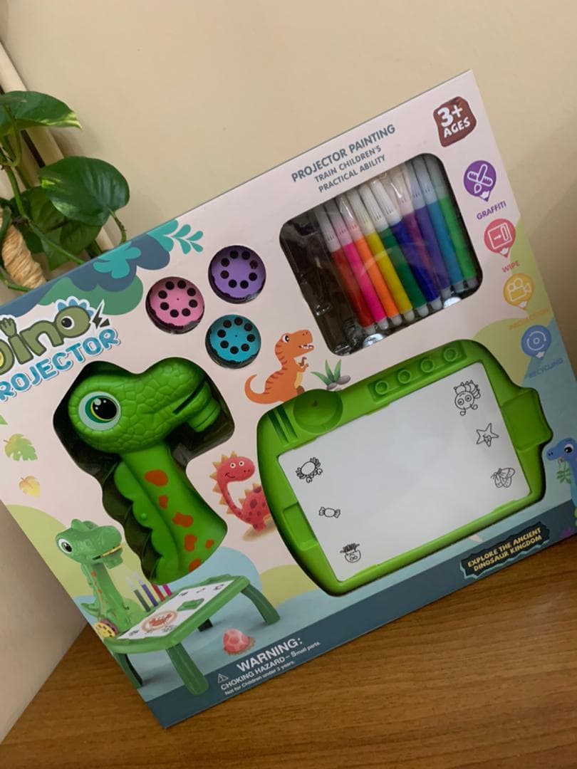 Projecteur de dessin Dino pour enfants avec 24 motifs colorés