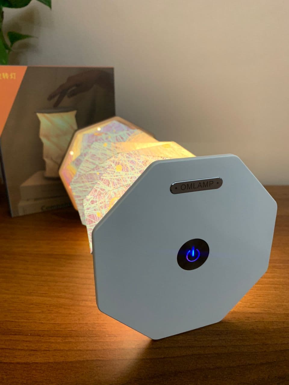 Lampe de lecture rotative portable en bois et papier Rechargeable à LED
