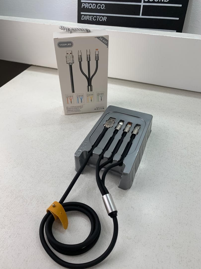 Câble de charge Rapide 3en1 Câble USB de 1.2 m avec 3 connecteurs 100W – كابل شحن سريع