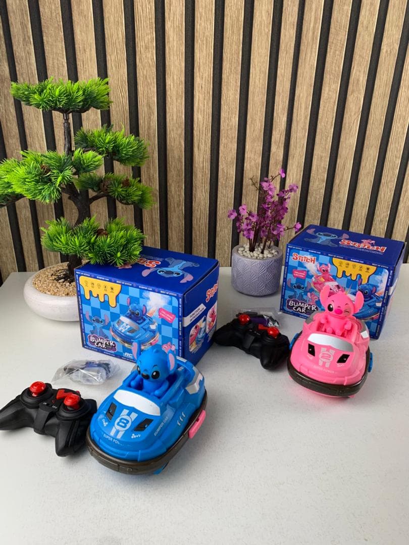 Voiture Télécommandée Stitch Bumper Car Rechargeable 2Pcs pour Enfants – لعبة سيارات اللاسلكية للأطفال ستيتش
