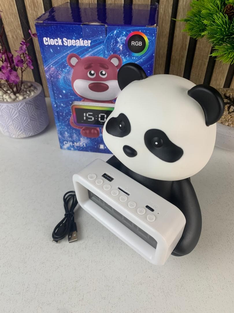 Enceinte Bluetooth Panda et Réveil Numérique RGB CH-M53 – مكبر صوت وساعة منبه