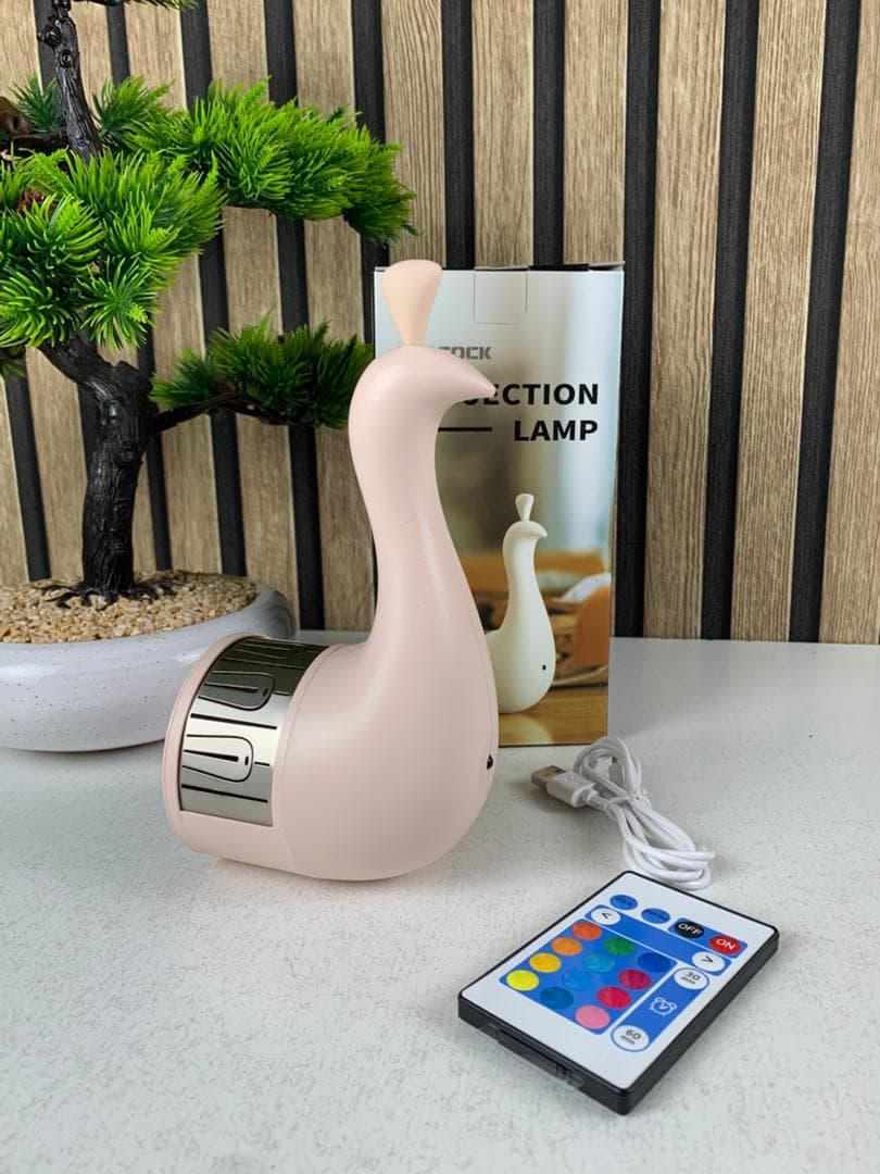 Applique murale en forme de paon 7 réglages de couleur avec télécommande – مصباح ديكور على شكل طائر الطاوس