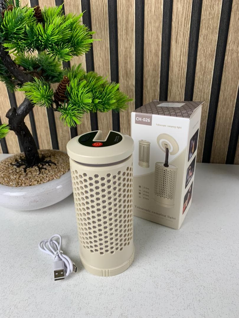 Lampe de camping design en nid d’abeille avec 3 couleurs variable rechargeable