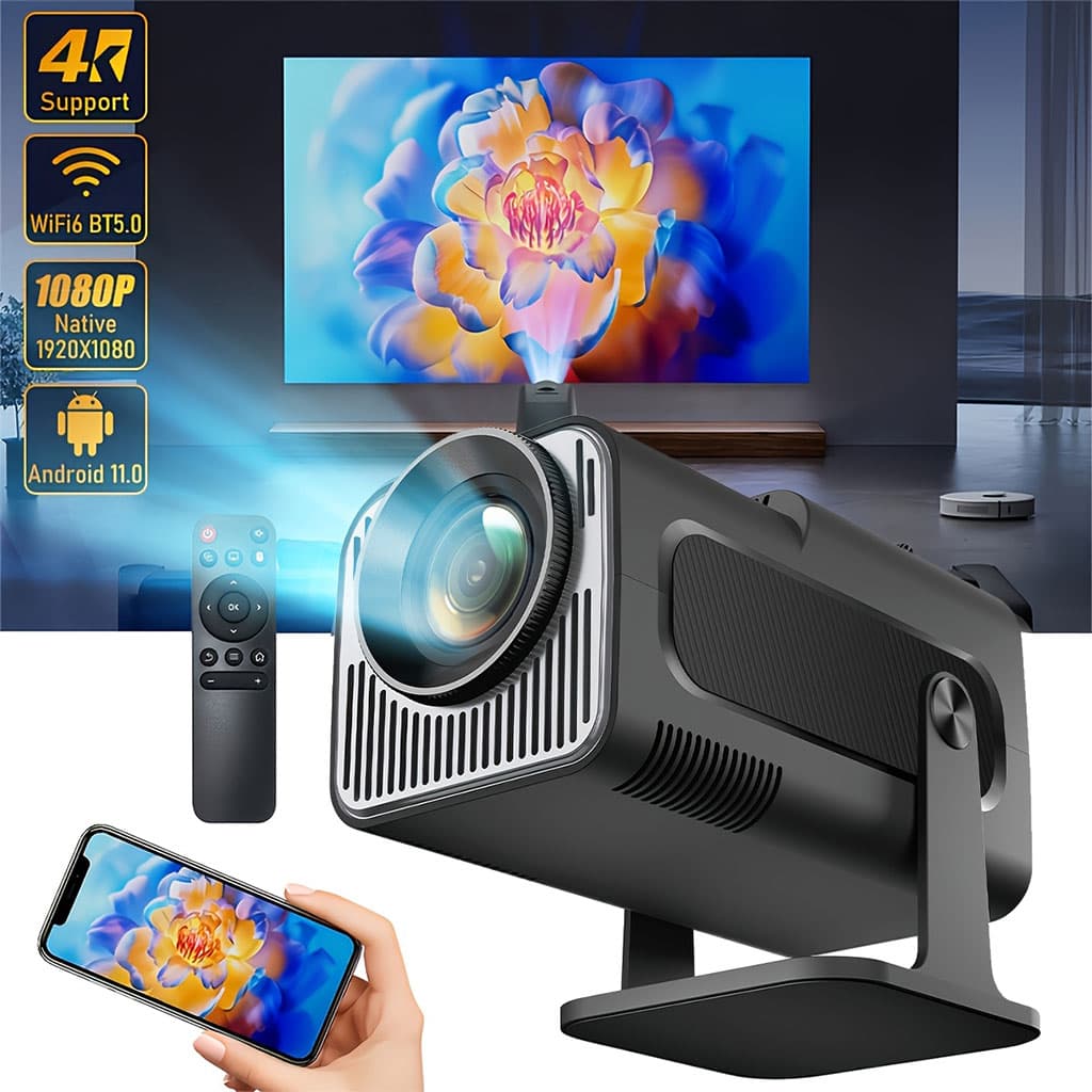 Projecteur portable Full HD HY300 Android 11 WiFi6 et Bluetooth 5.0 - جهاز عرض ذكي