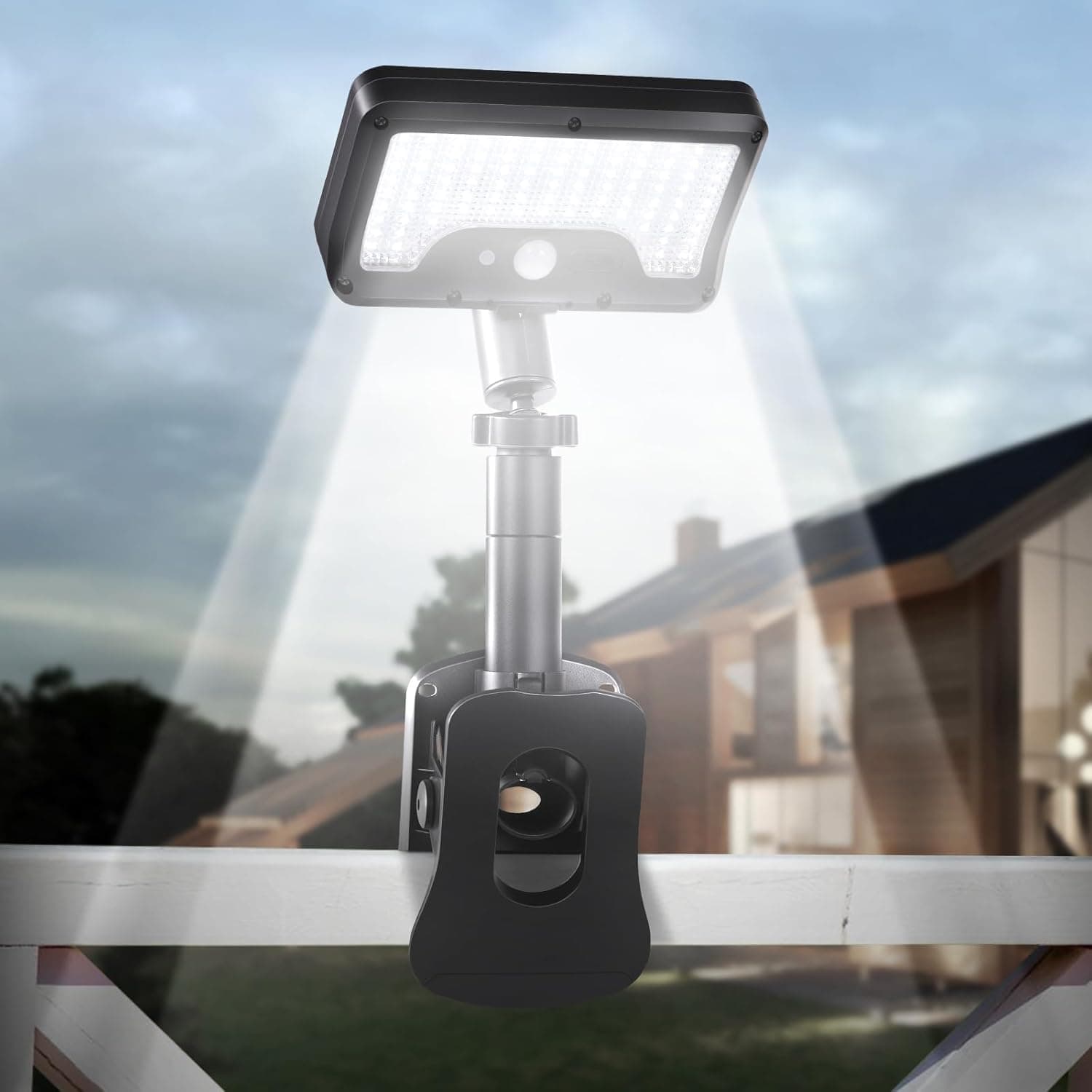 Applique murale solaire LED à Clip avec détecteur de mouvements YX-672L-1 - مصباح كشاف مع حساس حركة