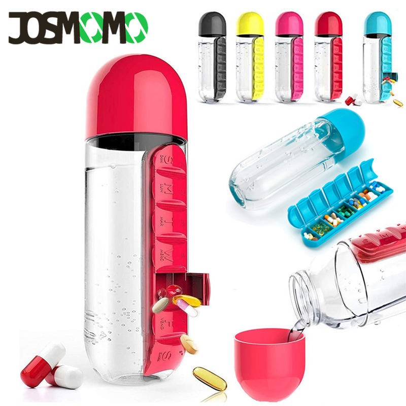 63f9f8841ea22c2d84707bf883b58e55-2.jpg Organisateur de médicaments et bouteille d'eau portable 600ML - الصورة 1