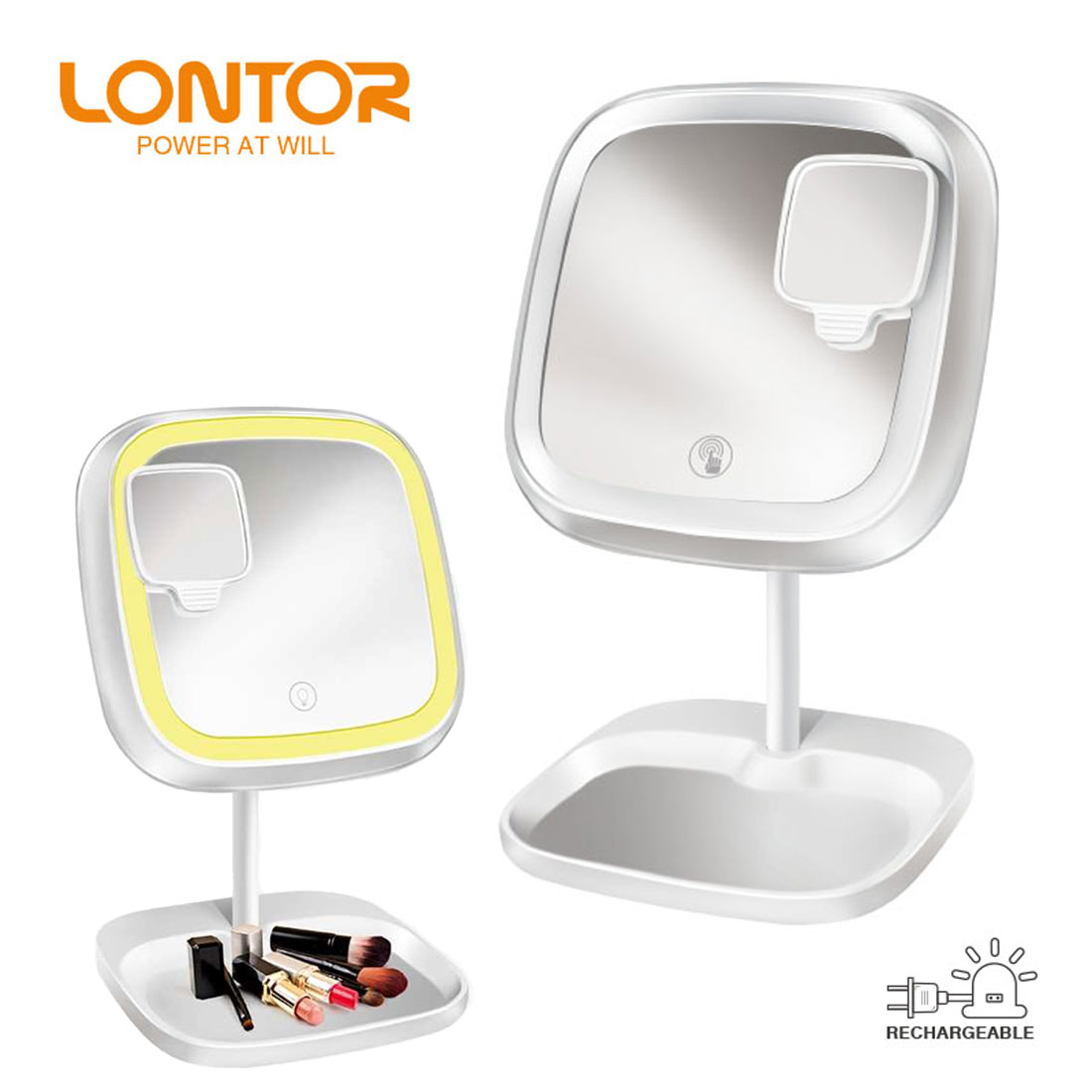 CTL-RL202-cnc-2.jpg Lontor Lampe Miroir De Maquillage Avec Eclairage Rechargeable - الصورة 1