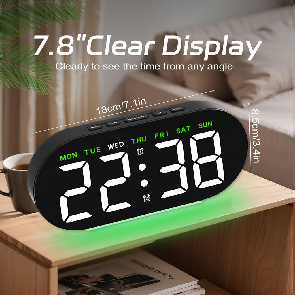 GH-9003-4.jpg Réveil numérique LED avec éclairage d’ambiance GH9003 – منبه رقمي ذكي - الصورة 1