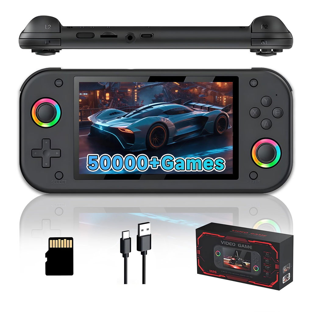 Video-game-M26-CNC.jpg Console de jeu portable rétro M26 plus de 20 000 jeux 25 émulateurs 64GB – جهاز ألعاب محمول - الصورة 1
