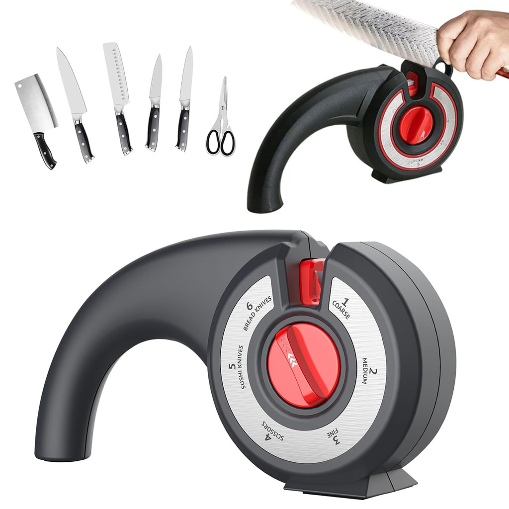 1775554918769_nwvlvkc4_knife-sharpner-6in1-cnc Aiguiseur de couteaux de cuisine 6 en 1 avec bouton rotatif multifonction - مسن سكاكين - الصورة 1
